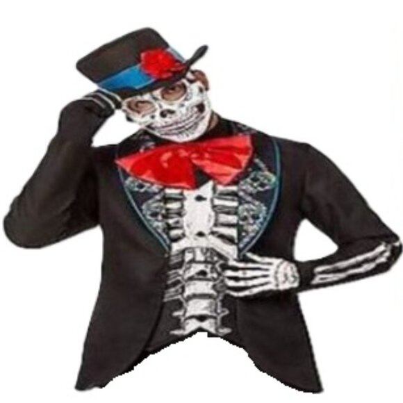 🛑EL HOMBRE CALAVERA Halloween ➕🆒Party COSTUME Scary Holiday SUIT 💸BUY NOW‼️ - Picture 5 of 16